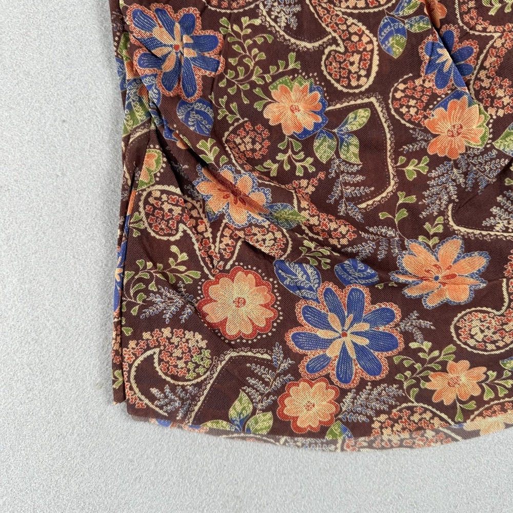 Vtg Y2K Sweet Pea Mesh Baby Doll Tunic V Neck Women's Medium Multicolor Paisley - Picture 6 of 16